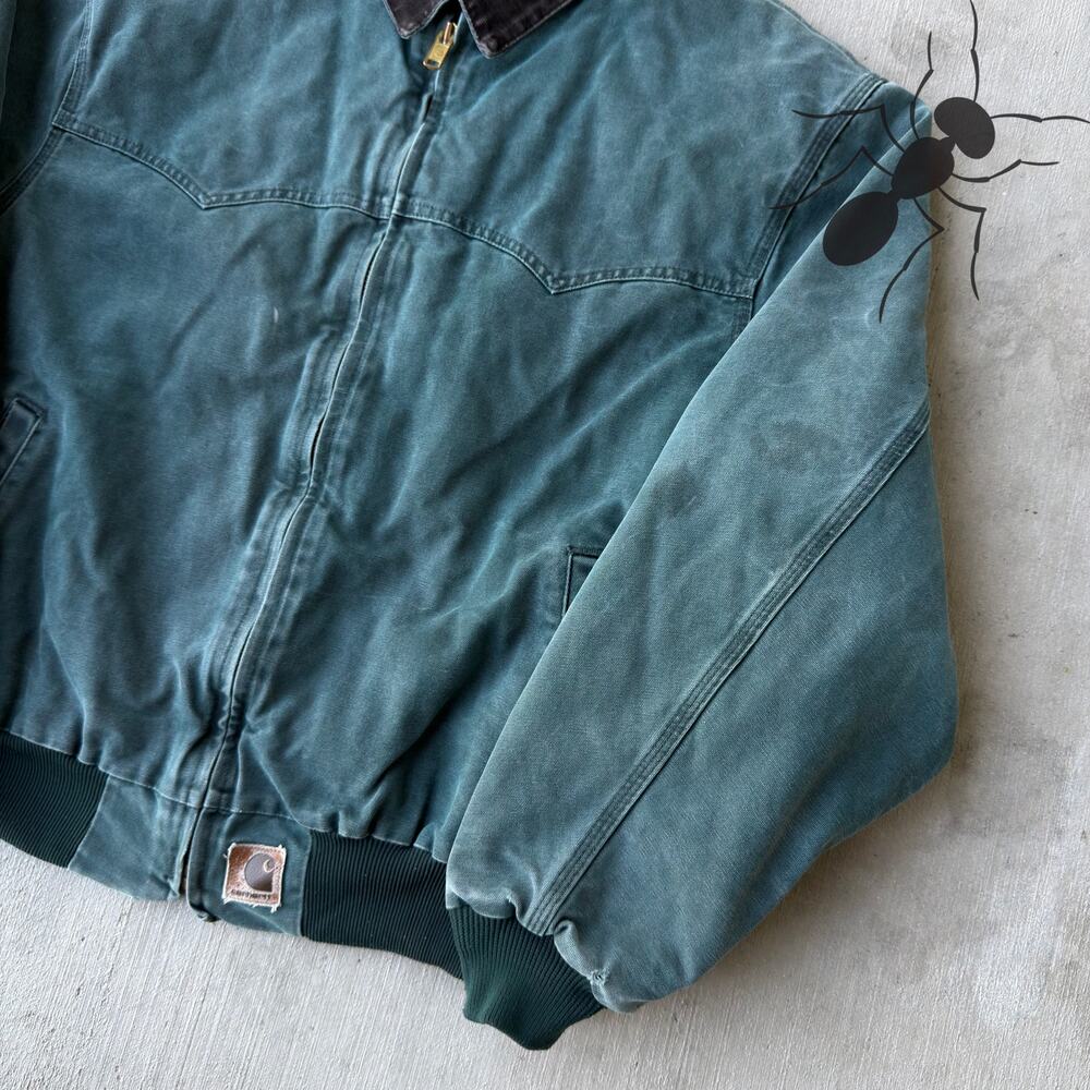 Carhartt HTG green quilted Santa Fe work wear jacket - Picture 3 of 7